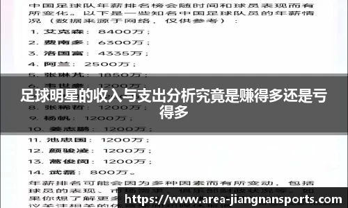足球明星的收入与支出分析究竟是赚得多还是亏得多